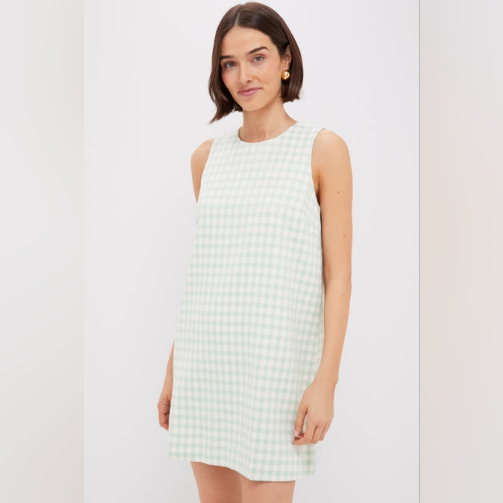 NWT Tuckernuck Julep Gingham Sconset Dress Size Small In Green Gingham - Picture 10 of 11